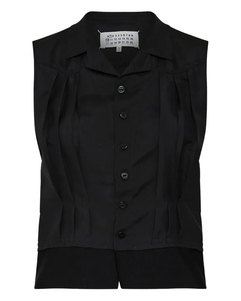 Maison Margiela Trägershirt mit Falten - Schwarz Schwarz
