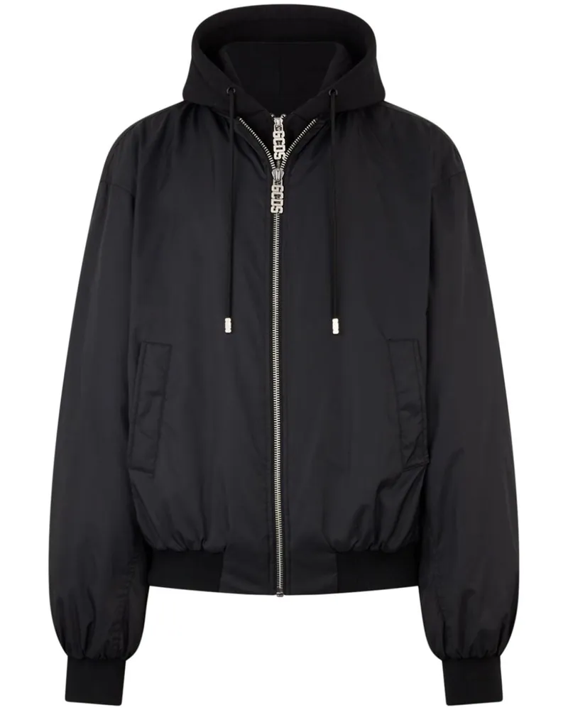 GCDS Bomberjacke mit Kapuze - Schwarz Schwarz