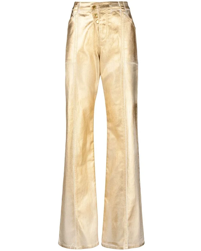 Tom Ford Gerade Hose im Metallic-Look - Gold Gold