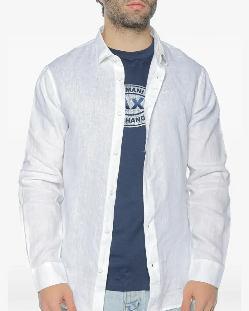 Armani Exchange linen shirt - Weiß Weiß