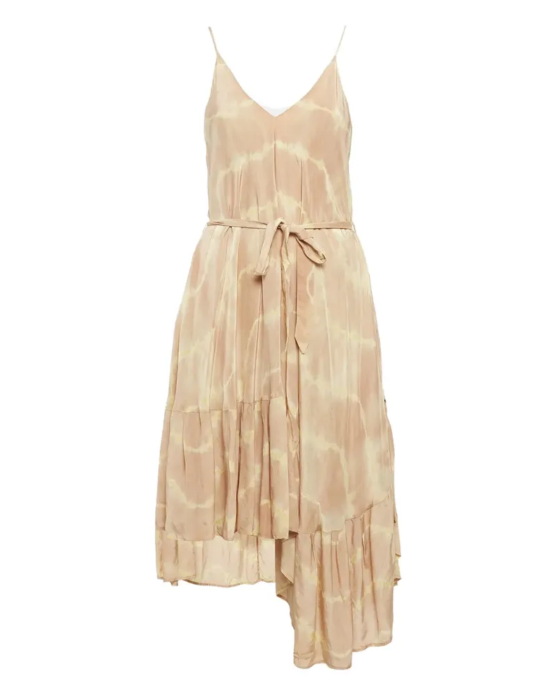 Maje Pre-owned Batik-Midikleid mit Rüschen - Nude Nude