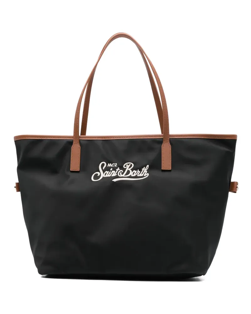MC2 Saint Barth Shopper mit Logo-Stickerei - Schwarz Schwarz
