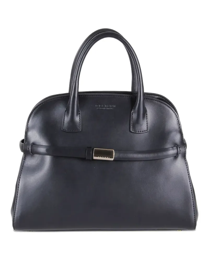 Orciani Aura Alba leather medium tote bag - Schwarz Schwarz