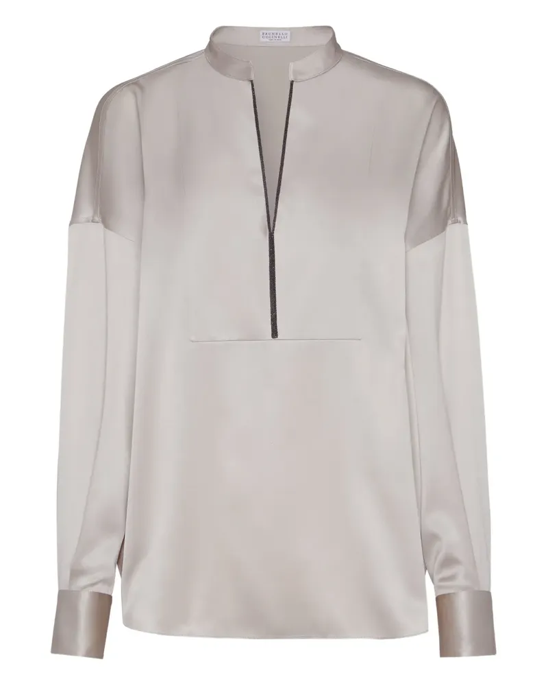 Brunello Cucinelli Bluse mit Ballonärmeln - Nude Nude