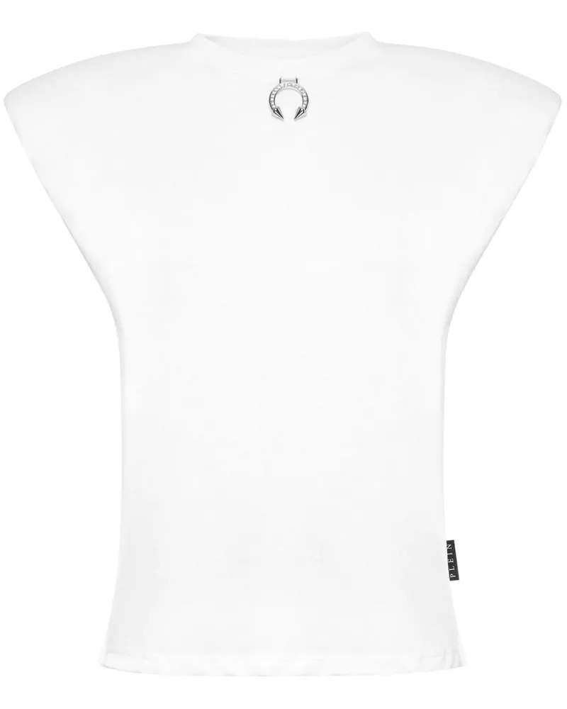 Philipp Plein Wattiertes Tanktop mit Ringverzierung - Weiß Weiß