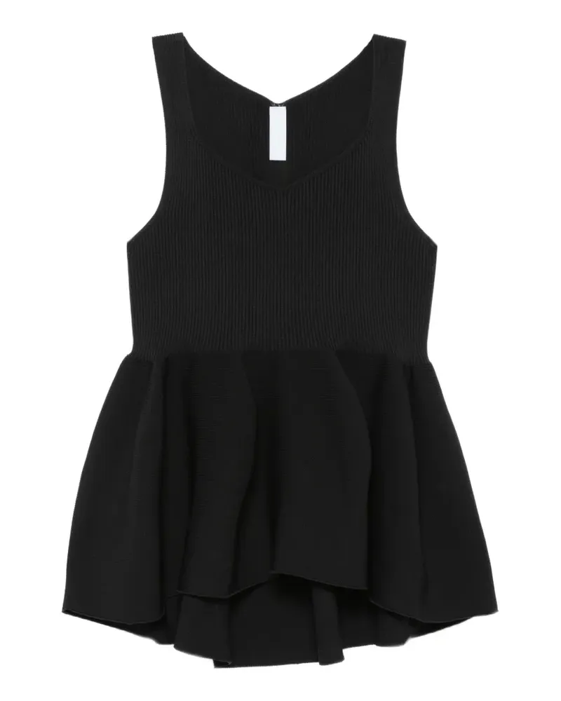 CFCL ribbed flared-hem top - Schwarz Schwarz
