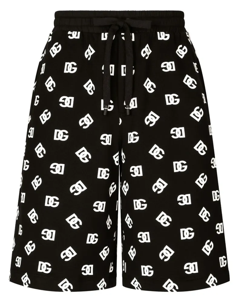 Dolce & Gabbana Joggingshorts mit Logo-Print - Schwarz Schwarz