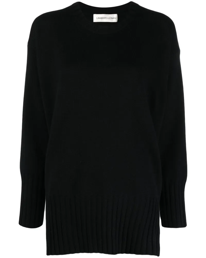 Lamberto Losani Pullover mit Rundhalsausschnitt - Schwarz Schwarz