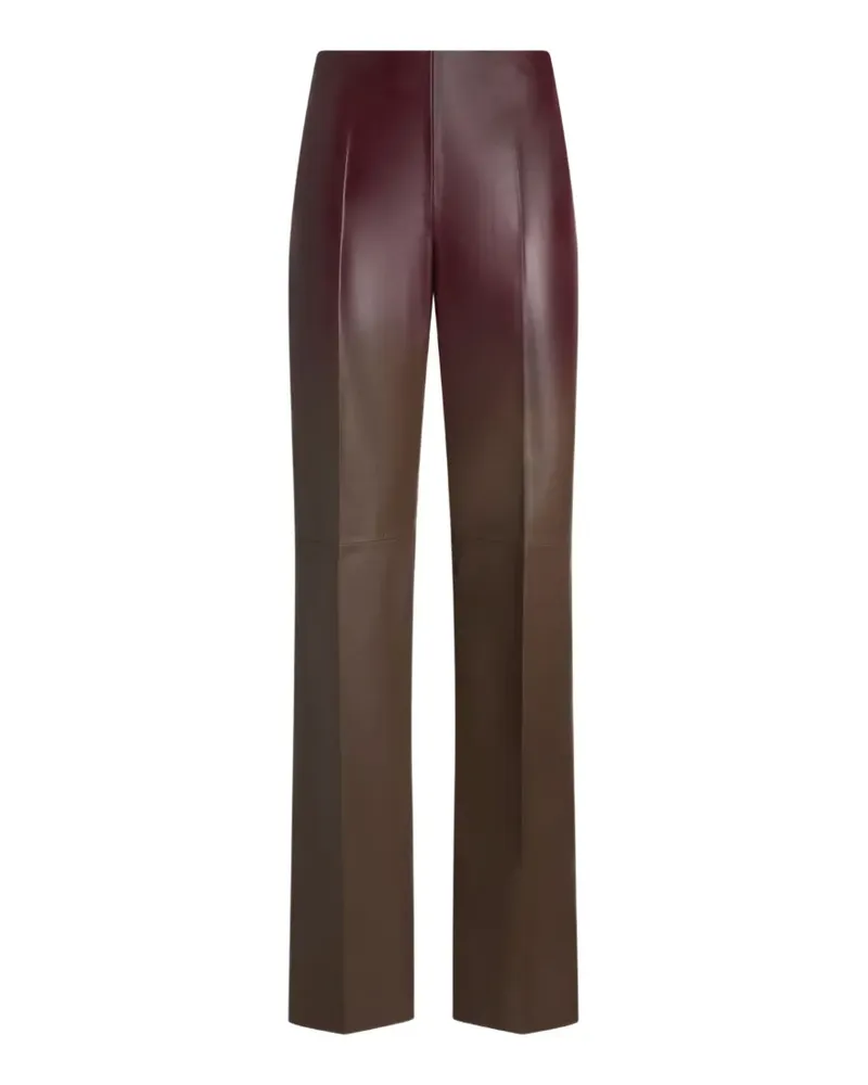 Etro degradé leather trousers - Braun Braun