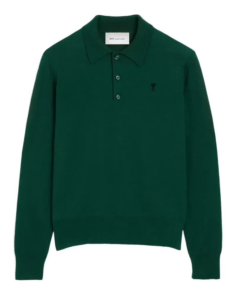 AMI Paris Poloshirt aus Wolle - Grün Grün