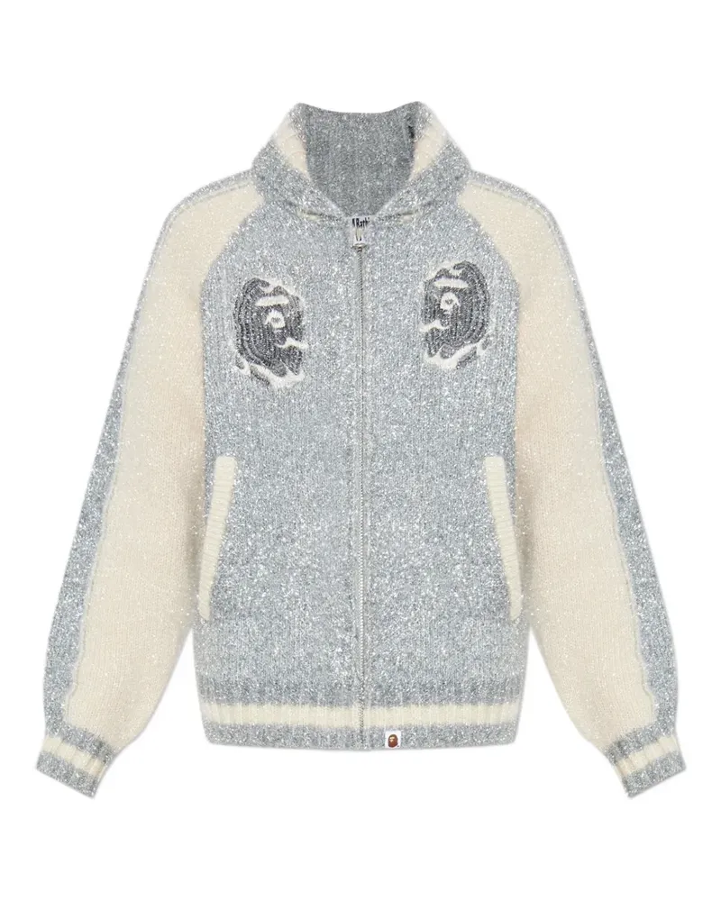 BAPE appliqué zip jacket - Silber Silber