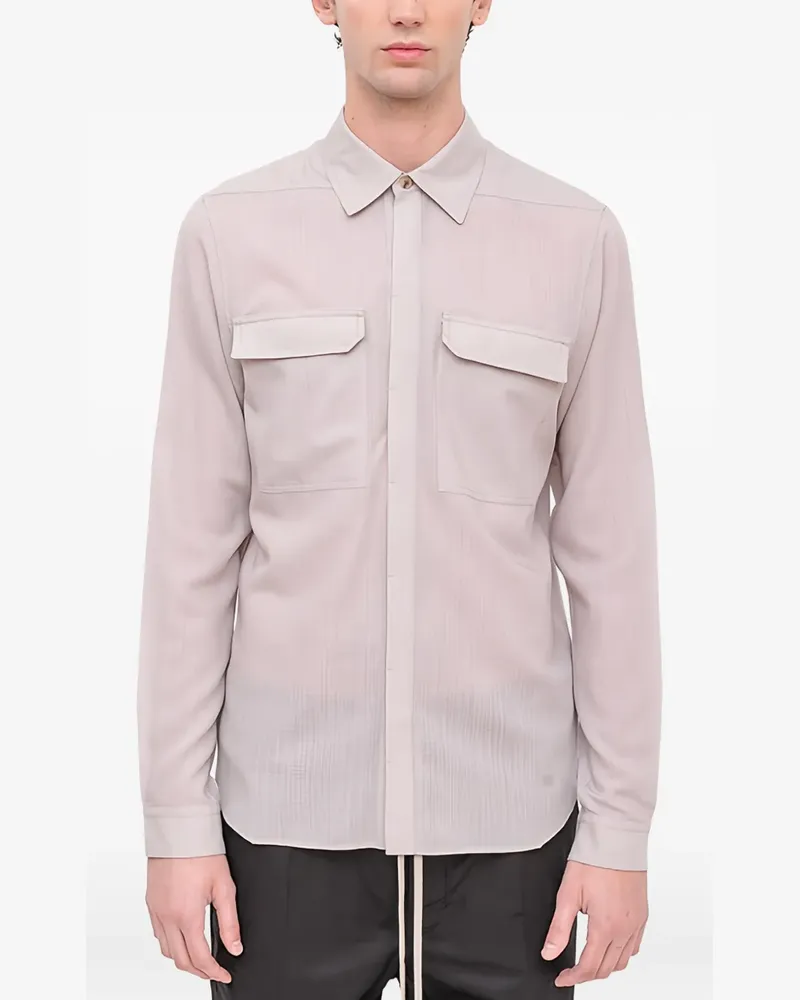 Rick Owens chest-pocket shirt - Grau Grau