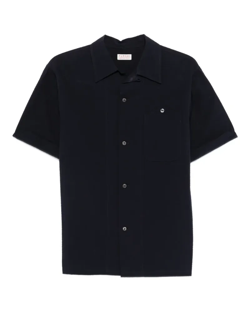 FURSAC Strukturiertes Hemd mit aufgesetzter Tasche - Blau Blau