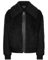 Dolce & Gabbana Mantel aus Faux Fur Schwarz