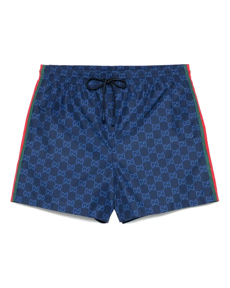 Gucci Popeline-Badeshorts mit Print - Blau Blau