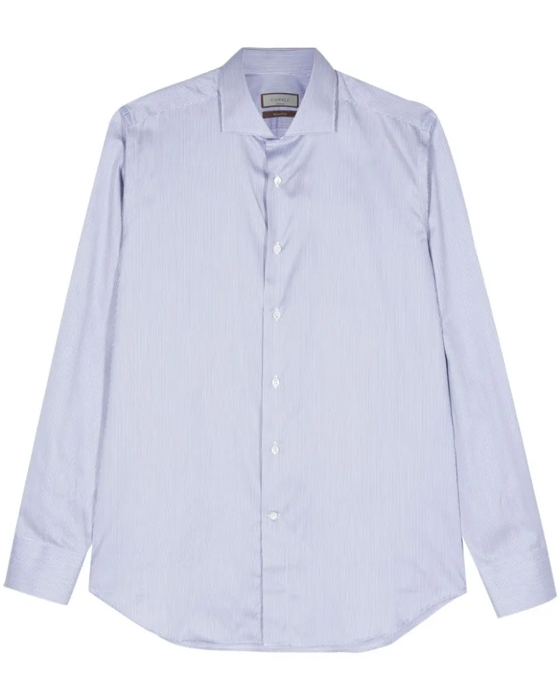 Canali Gestreiftes Hemd - Blau Blau