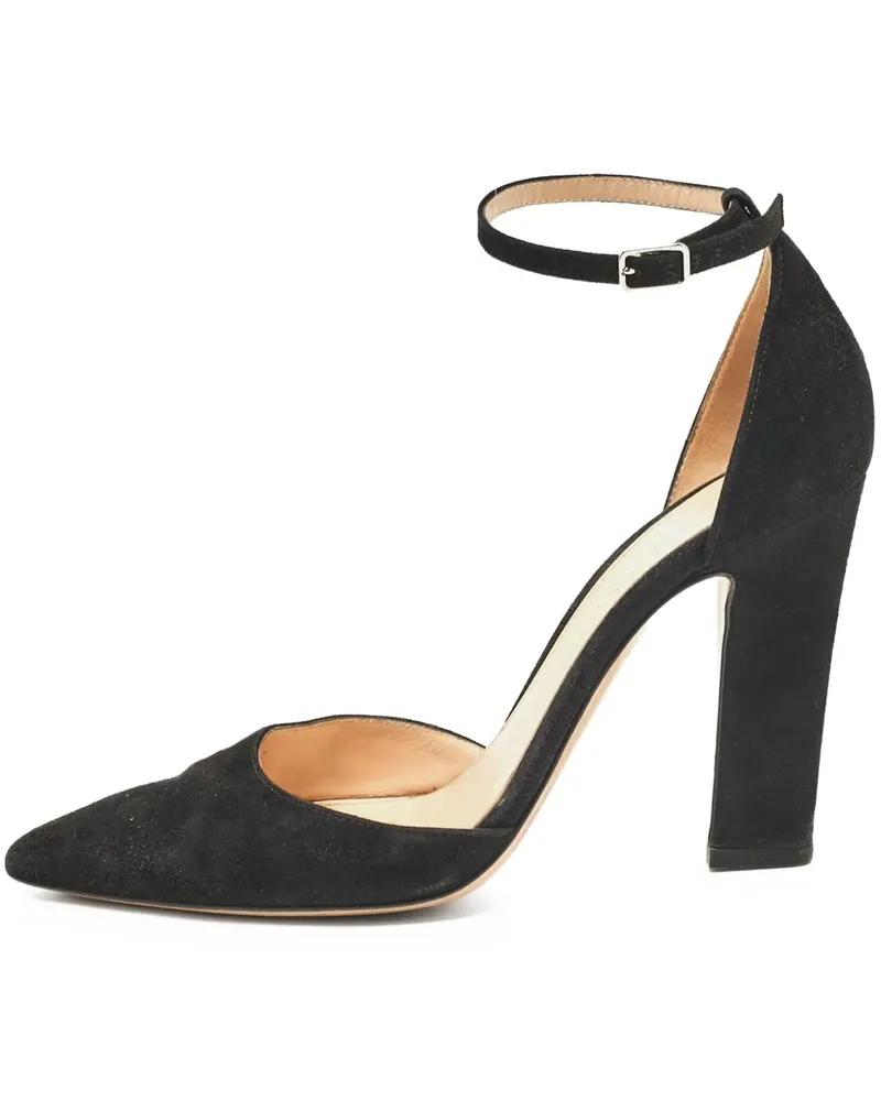 Gianvito Rossi Pre-owned Wildleder-Pumps mit Knöchelriemen 100mm - Schwarz Schwarz