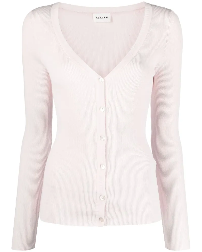 P.A.R.O.S.H. Cardigan in Rippenstrick - Rosa Rosa