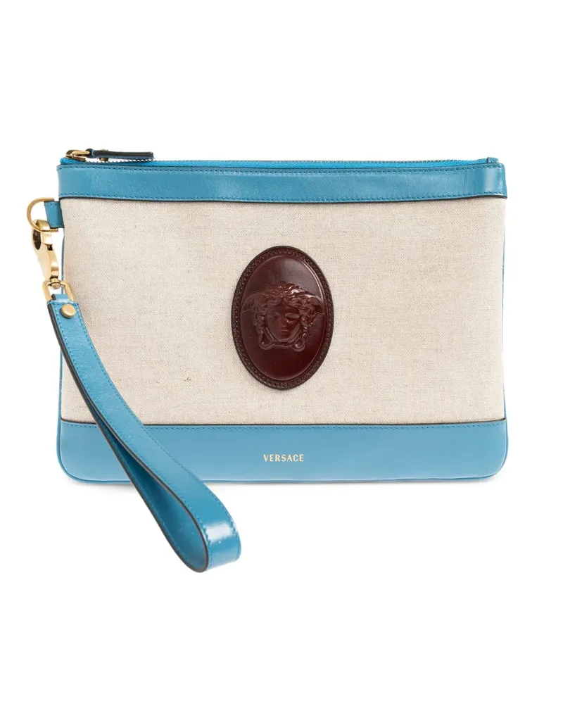 Versace Rivière canvas clutch bag - Nude Nude
