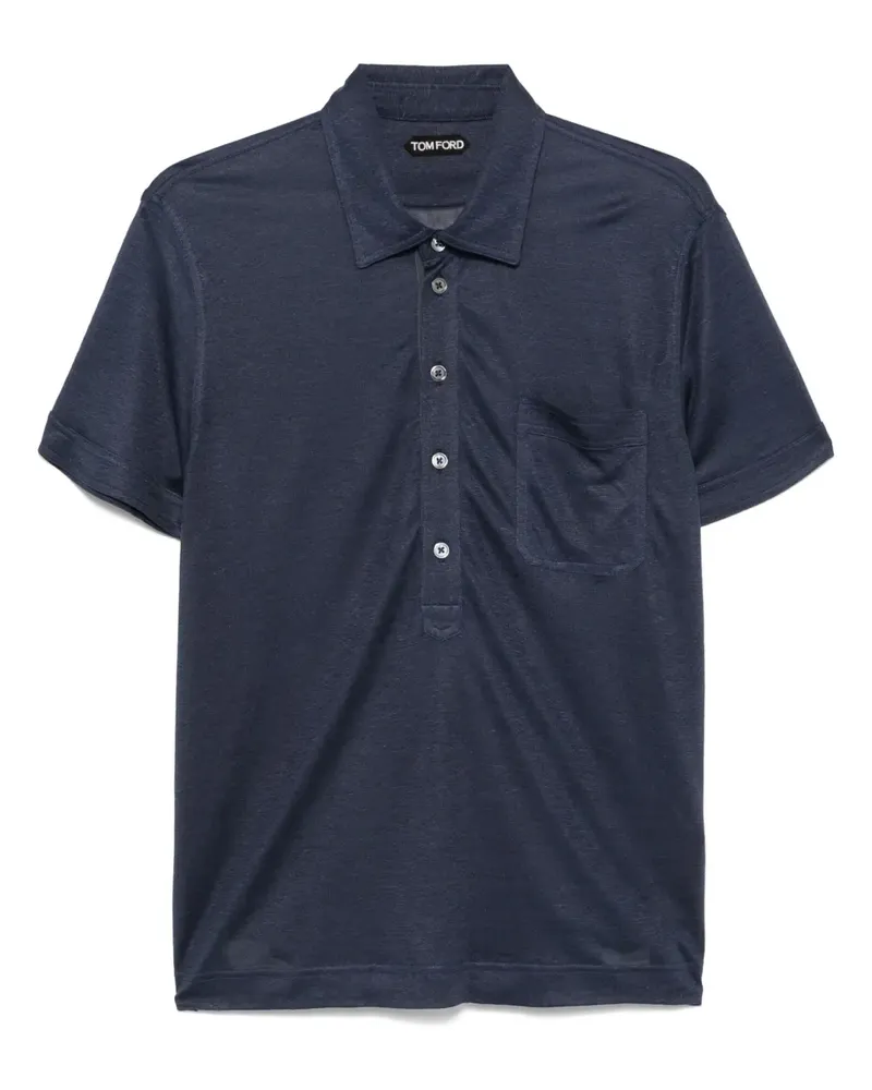 Tom Ford Poloshirt mit Slub-Textur - Blau Blau