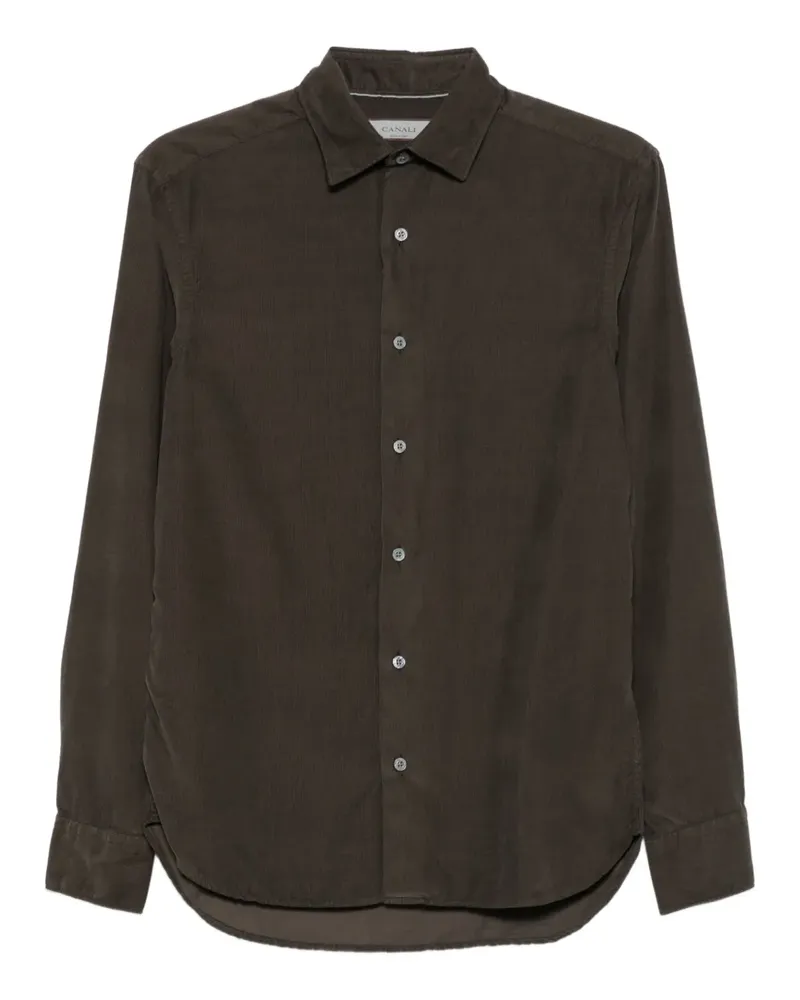 Canali Hemd aus Cord - Braun Braun