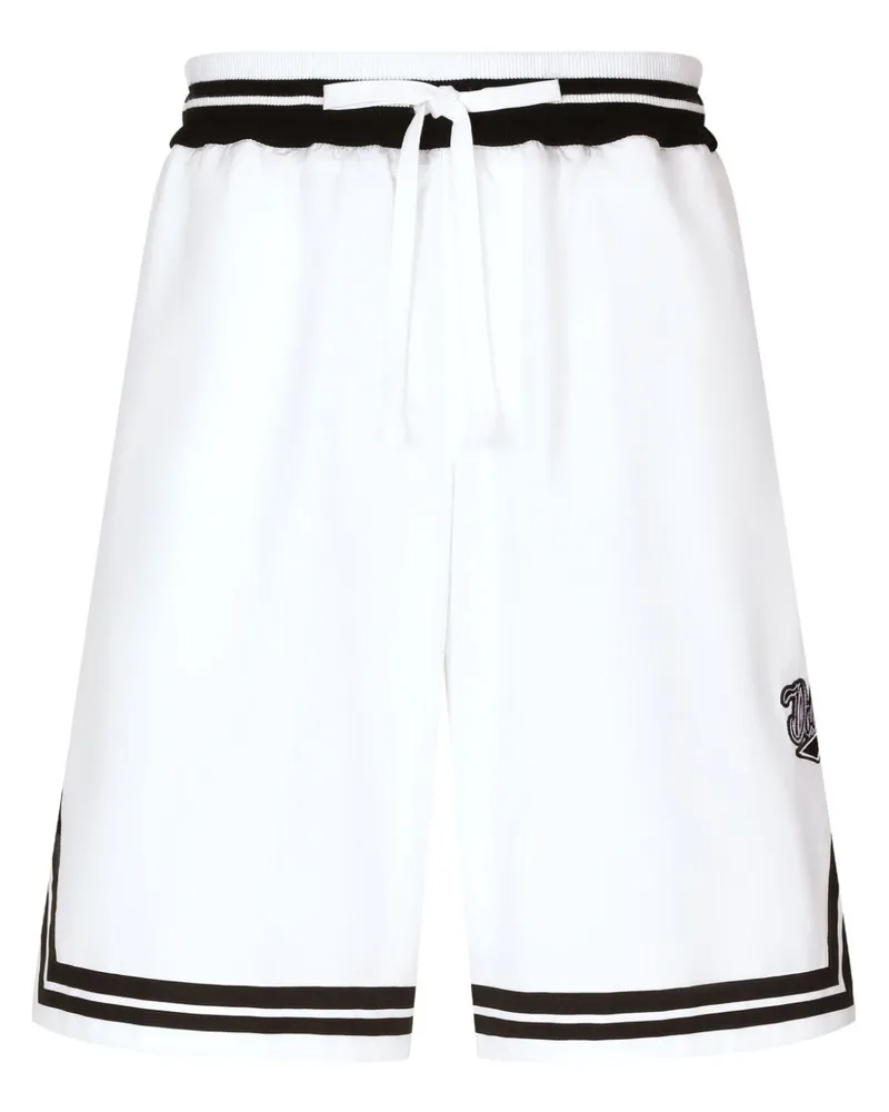 Dolce & Gabbana Joggingshorts mit Logo-Print - Weiß Weiß