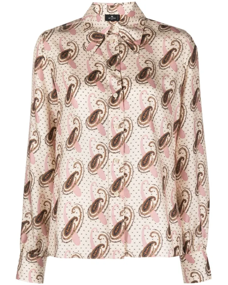 Etro Seidenhemd mit Paisley-Print - Nude Nude