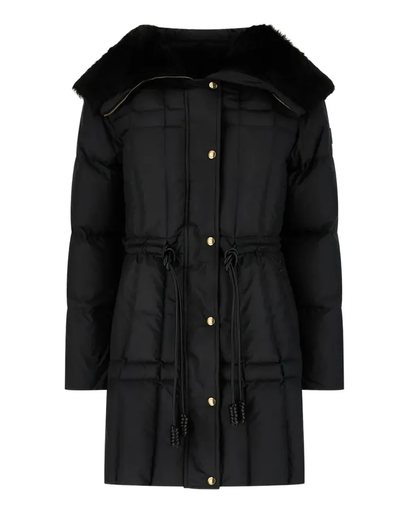 Moncler Solennel shearling-trimmed hooded short down parka jacket - Schwarz Schwarz