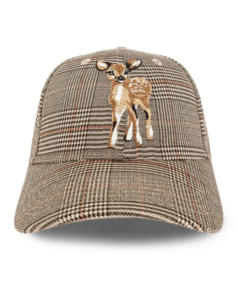 MUNTHE Corul check deer-embroidered cap - Braun Braun