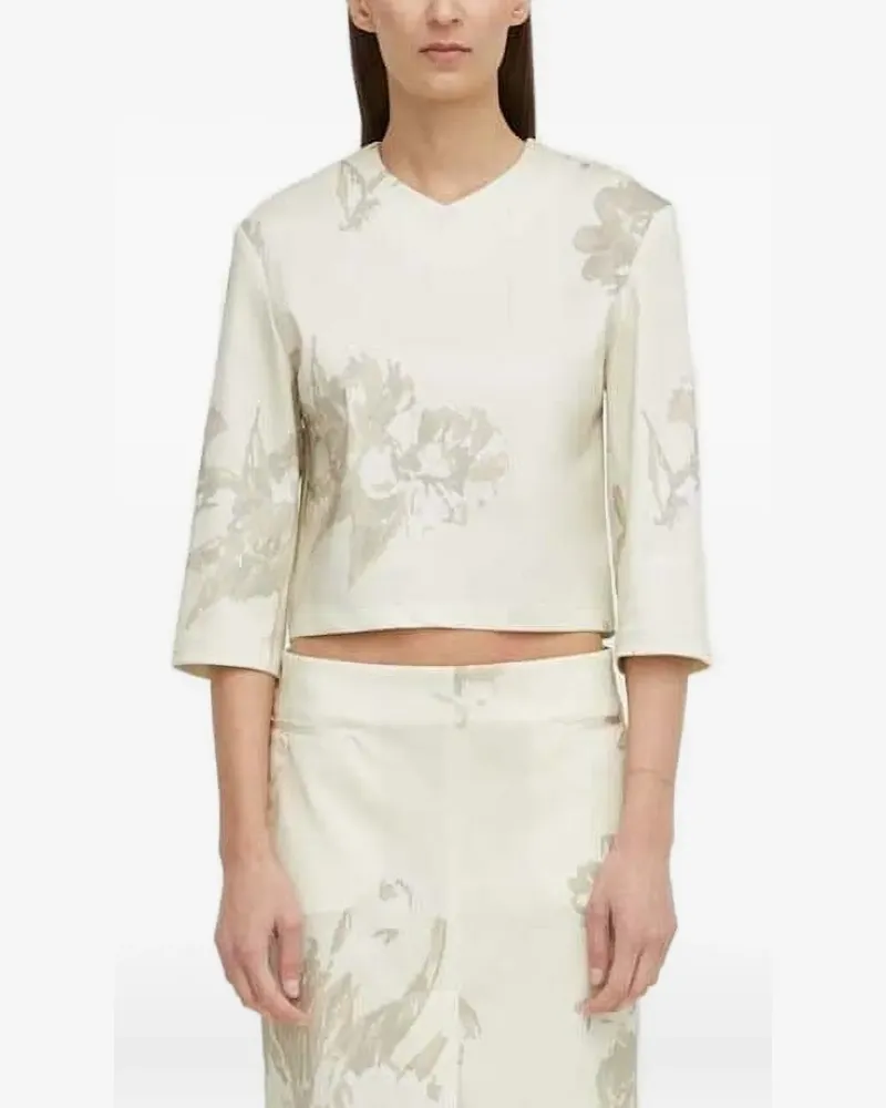 REMAIN Top mit Blumen-Print - Nude Nude