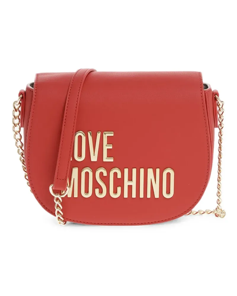 Moschino logo-lettering shoulder bag - Rot Rot