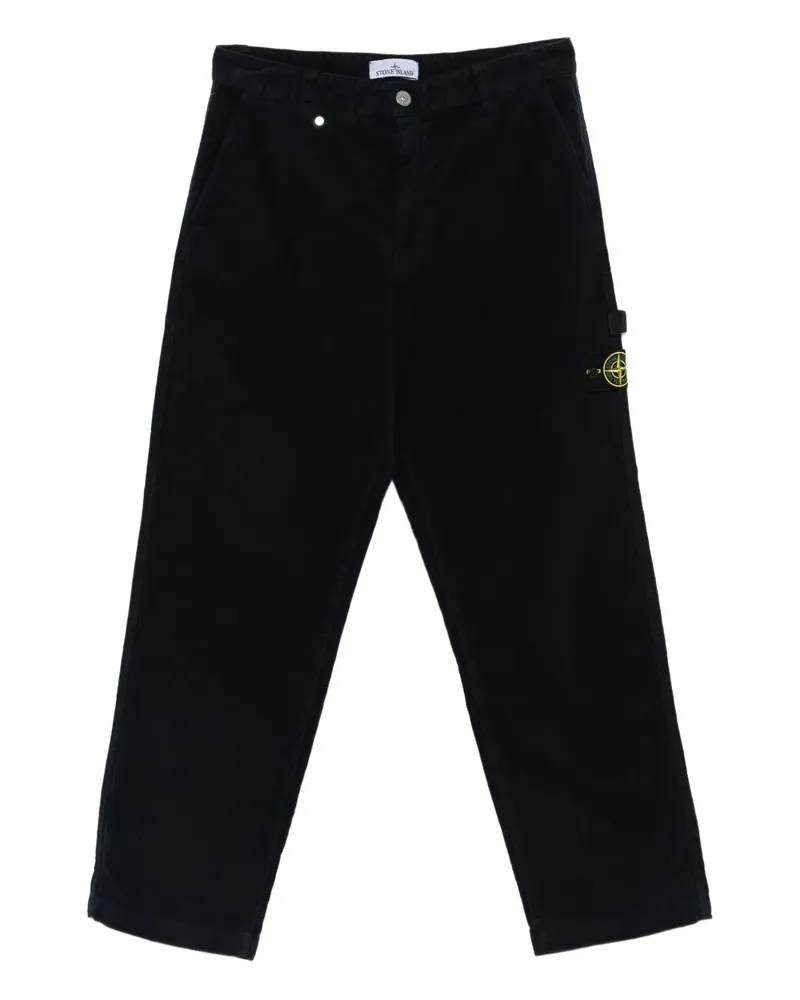 Stone Island Hose mit Kompass-Patch - Schwarz Schwarz