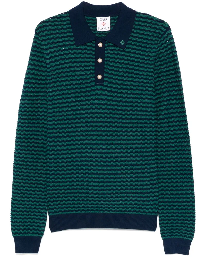 Casablanca Paris Mini Wave Poloshirt - Blau Blau