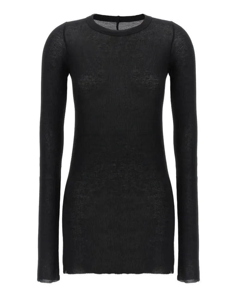 Rick Owens Geripptes Langarmshirt - Schwarz Schwarz