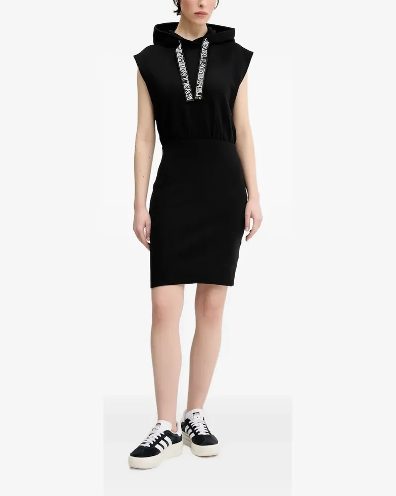 Karl Lagerfeld Ärmelloses Minikleid mit Kapuze - Schwarz Schwarz