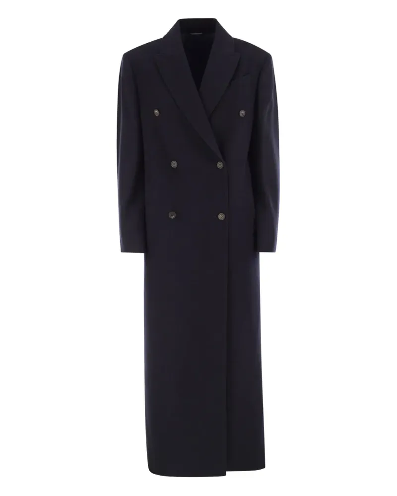 Brunello Cucinelli Doppelreihiger Mantel - Blau Blau