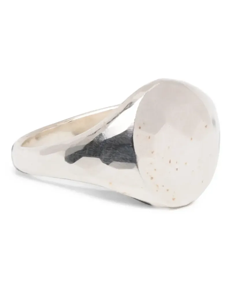 WERKSTATT:MÜNCHEN hammered signet ring - Silber Silber