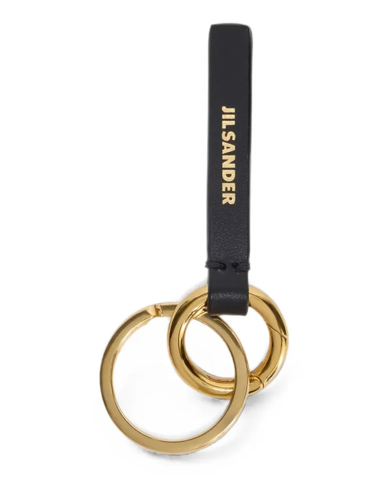 Jil Sander logo-embossed leather keyring - Schwarz Schwarz