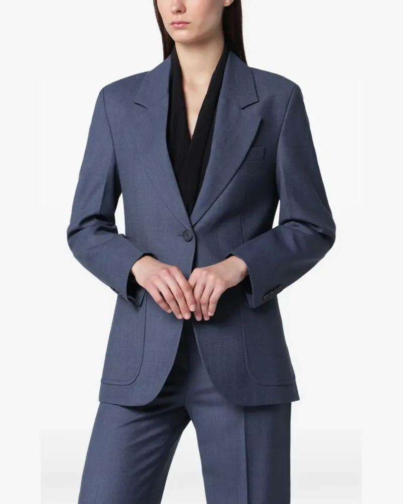 Victoria Beckham Einreihige Katherine Jacke - Blau Blau