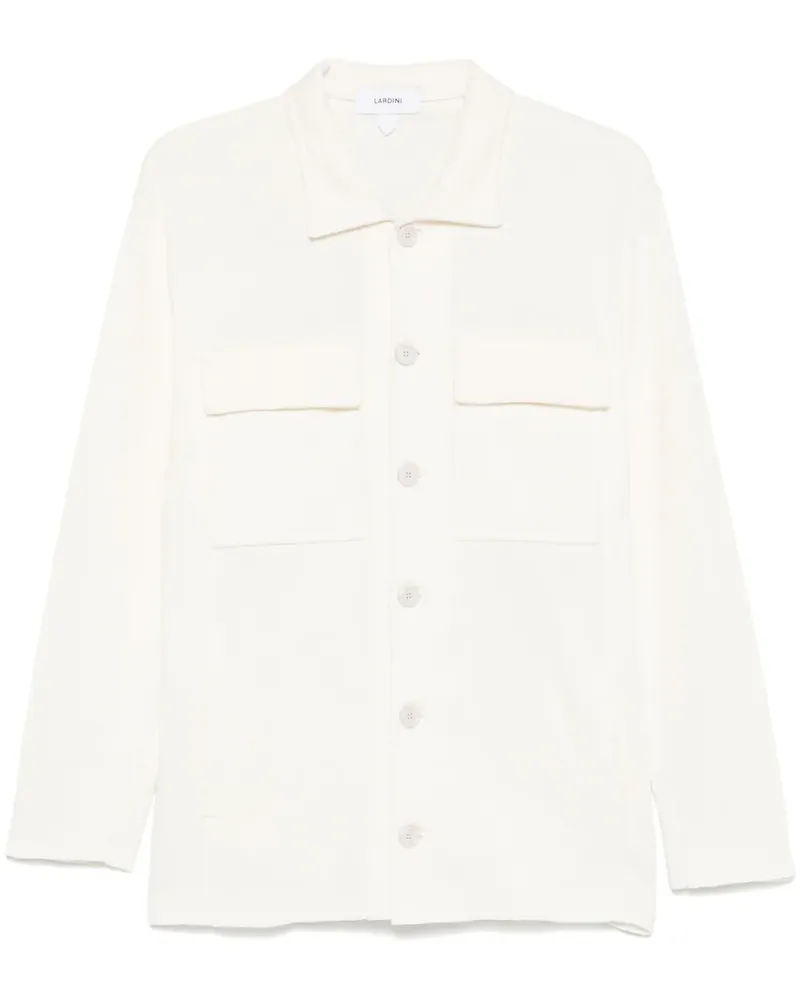LARDINI Gerippte Hemdjacke - Weiß Weiß