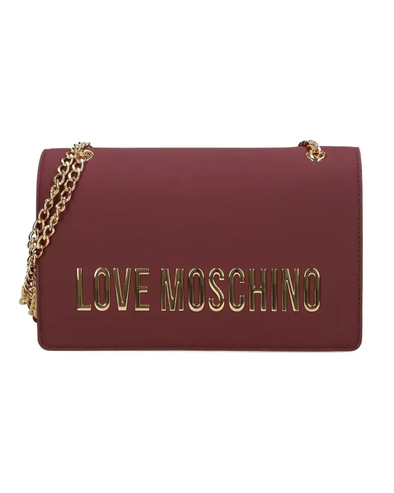 Moschino Umhängetasche mit Logo-Schild - Rot Rot