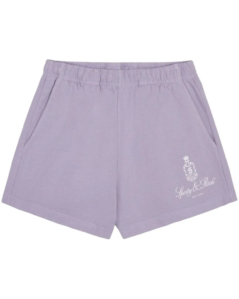 SPORTY & RICH Vendome Shorts mit Logo-Stickerei - Violett Violett