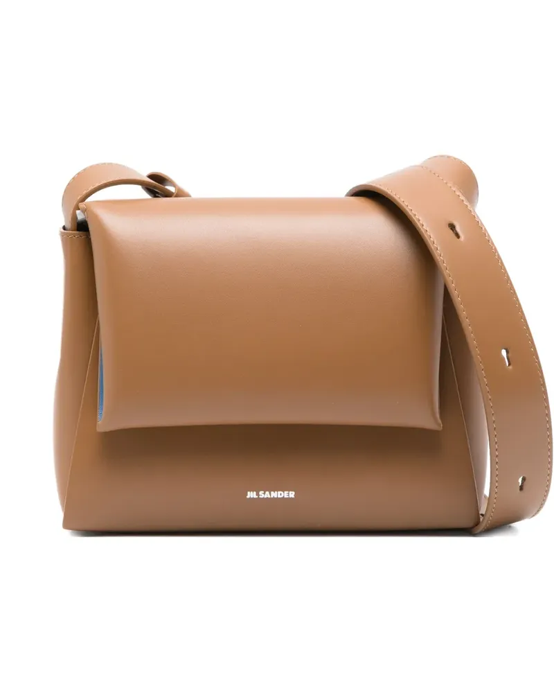Jil Sander Schultertasche mit Logo-Print - Braun Braun