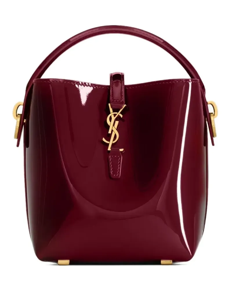 Saint Laurent Mini Le 37 Beuteltasche aus Lackleder - Rot Rot