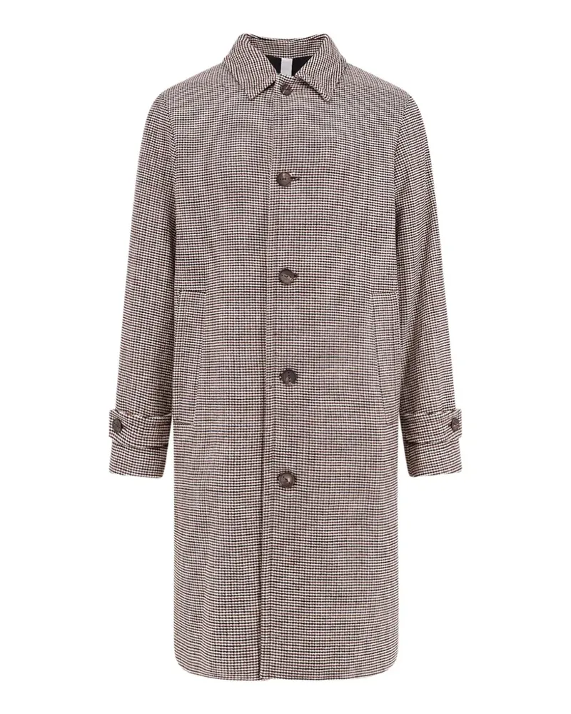 Hevò Loconia houndstooth-pattern single-breasted coat - Nude Nude