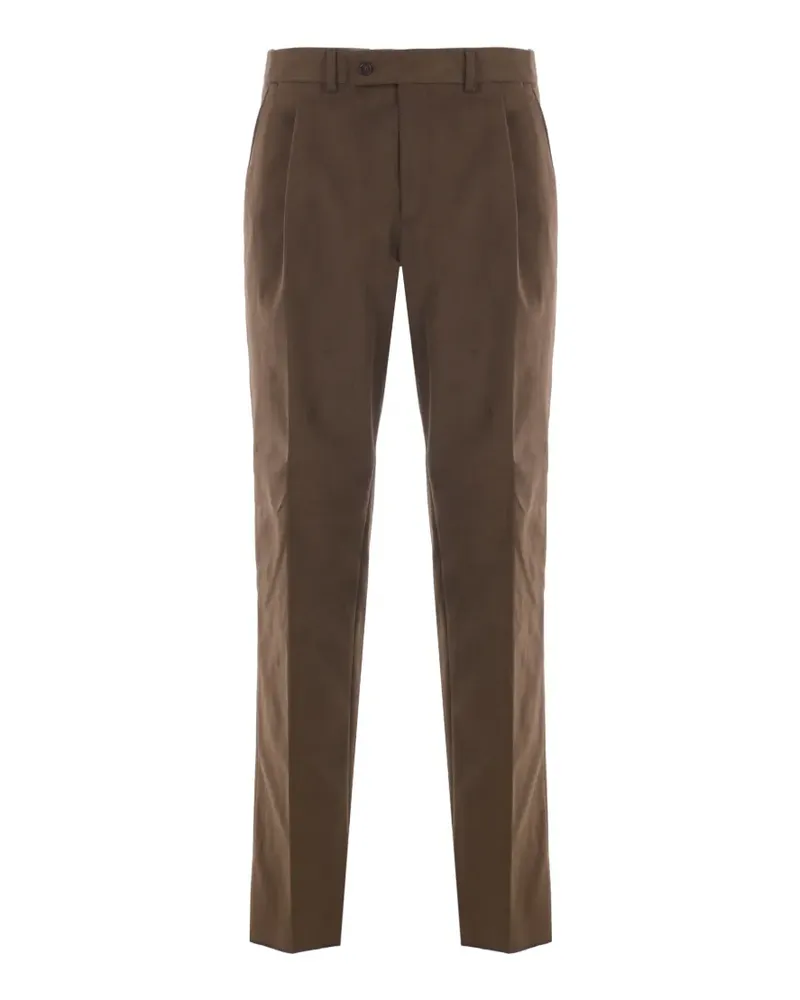 Caruso pleated moleskin trousers - Braun Braun