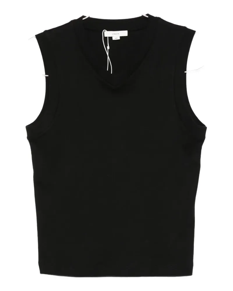 Vince V-neck sleeveless tank top - Schwarz Schwarz
