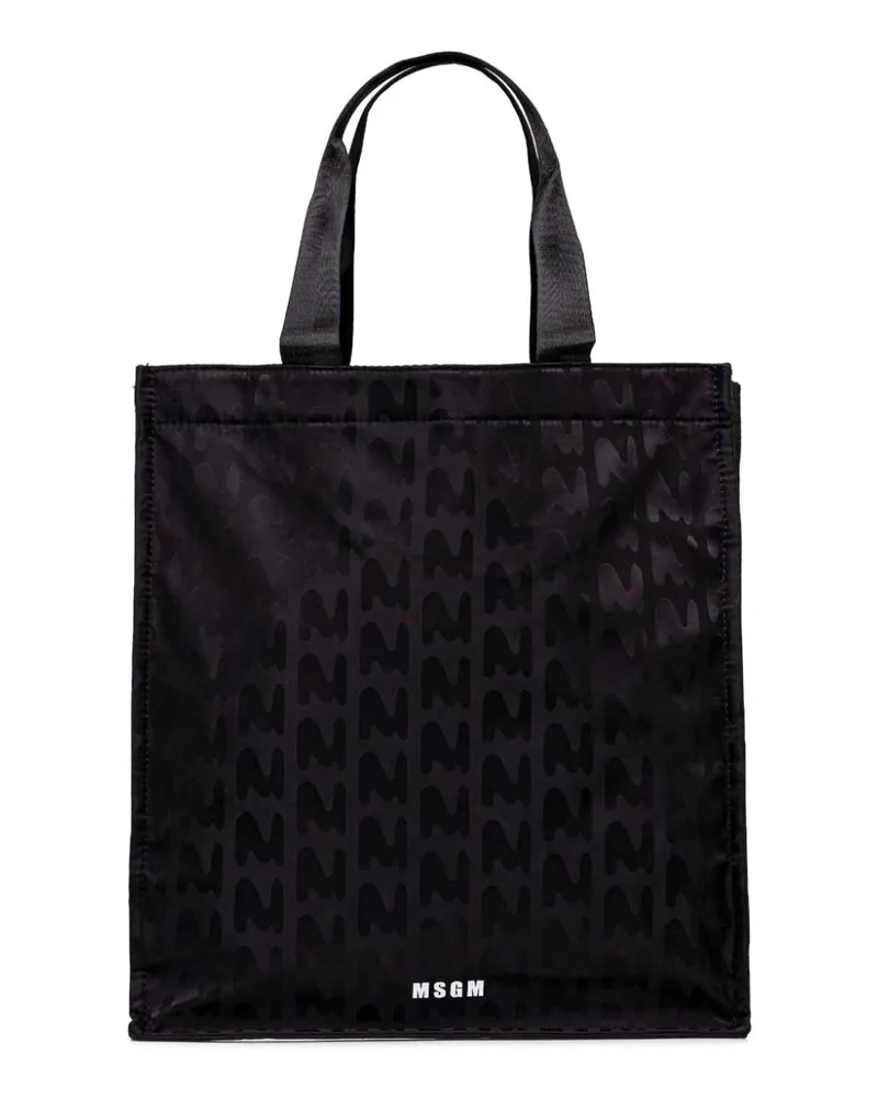 MSGM Shopper aus Logo-Jacquard - Schwarz Schwarz