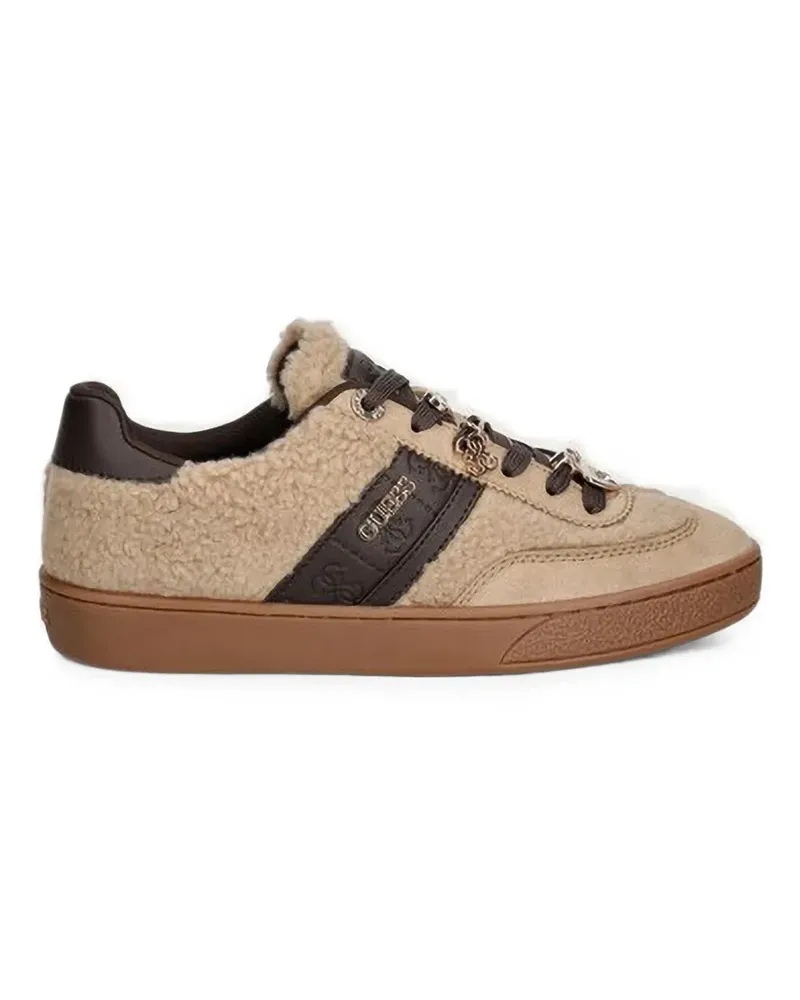 Guess Naoki charm-embellished shearling sneakers - Rosa Rosa