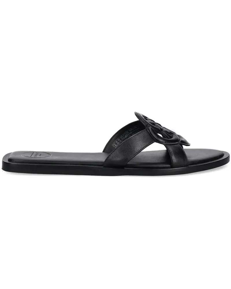 Gant Flache Sandalen mit Logo-Prägung - Schwarz Schwarz